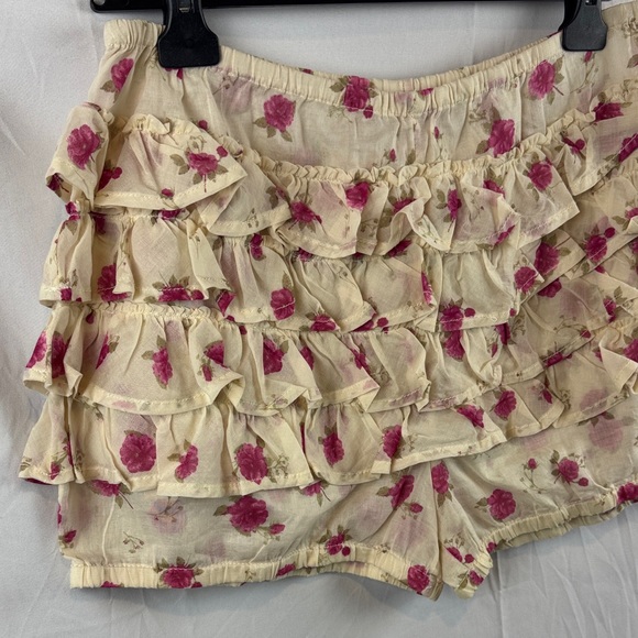 Free People Ruffle Up Bloomer Mid Rise Floral Print Shorts Size M - New - Picture 7 of 10